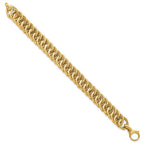 14K Polished Diamond-cut Reversible 10.70mm Link 7.5 inch Bracelet
