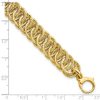 14K Polished Diamond-cut Reversible 10.70mm Link 7.5 inch Bracelet