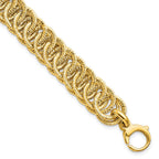 14K Polished Diamond-cut Reversible 10.70mm Link 7.5 inch Bracelet