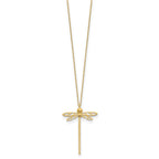 14K Polished Dragonfly 16 inch with 2 inch extender Necklace
