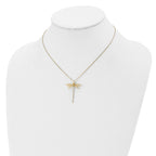 14K Polished Dragonfly 16 inch with 2 inch extender Necklace