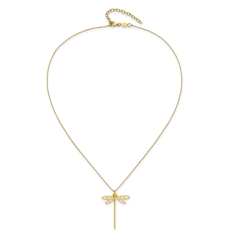 14K Polished Dragonfly 16 inch with 2 inch extender Necklace