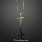 14K Two-tone Crucifix Pendant