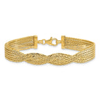 14K Polished Multi Strand Twisted Bracelet