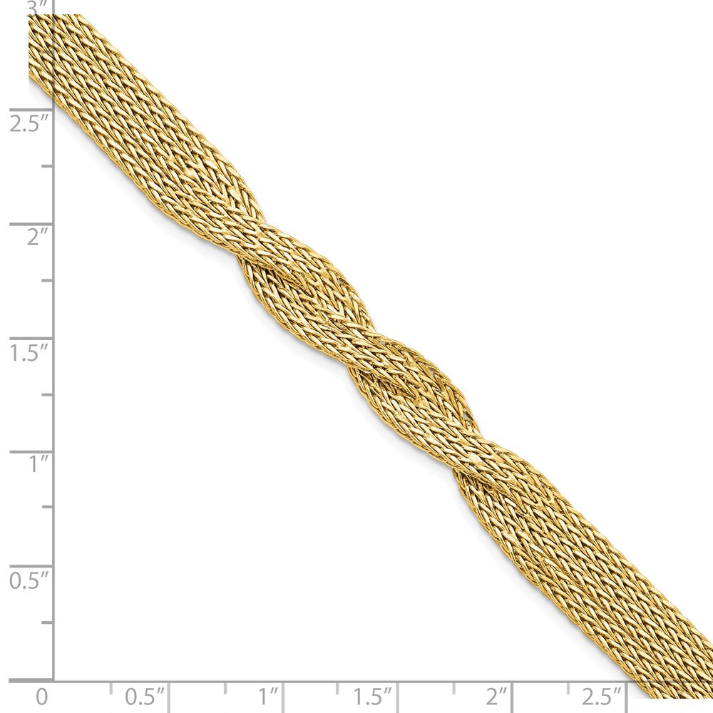 14K Polished Multi Strand Twisted Bracelet
