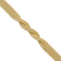 14K Polished Multi Strand Twisted Bracelet