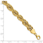 14K Polished Textured Fancy Link Bracelet