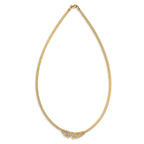 14K & White Rhodium Mesh D/C Necklace