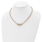 14K & White Rhodium Mesh D/C Necklace