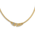 14K & White Rhodium Mesh D/C Necklace