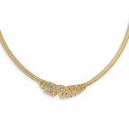 14K & White Rhodium Mesh D/C Necklace