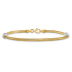 14K Two-tone Polished D/C Mesh Bracelet