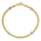 14K Two-tone Polished D/C Mesh Bracelet