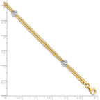 14K Two-tone Polished D/C Mesh Bracelet
