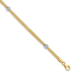 14K Two-tone Polished D/C Mesh Bracelet