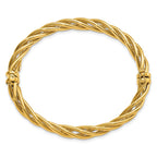 14K Polished Twisted Hinged Bangle