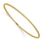 14K Polished and Textured Slip-on Bangle