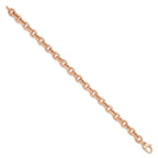14K Rose Gold Textured 1.4mm Link 7.5 inch Bracelet