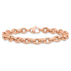 14K Rose Gold Textured 1.4mm Link 7.5 inch Bracelet