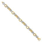 14K Two-tone Polished 8.25mm Open Link 7.5 inch Bracelet