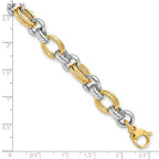 14K Two-tone Polished 8.25mm Open Link 7.5 inch Bracelet