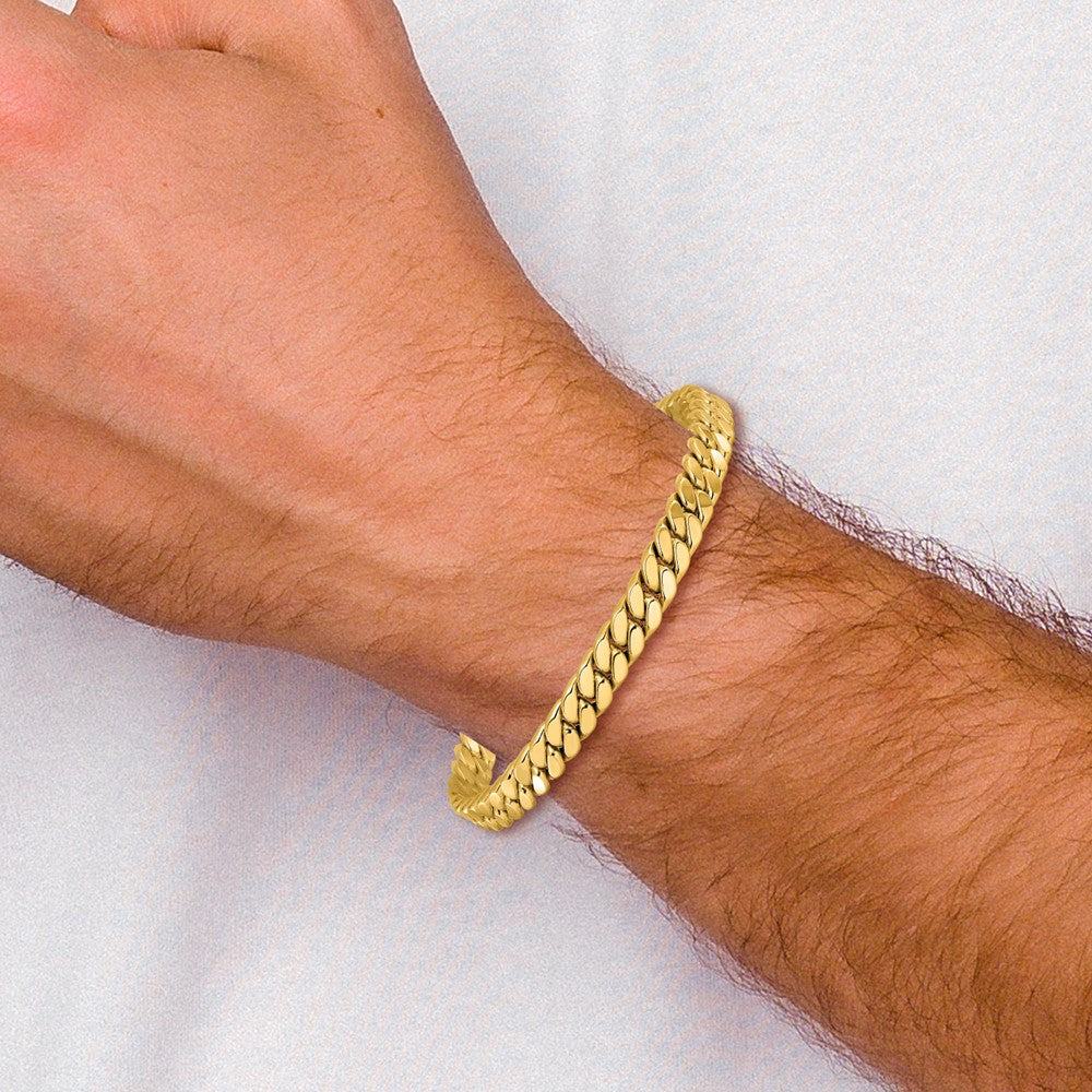 14k Men's Polished 6.25mm Curb 8.5 inch Bracelet