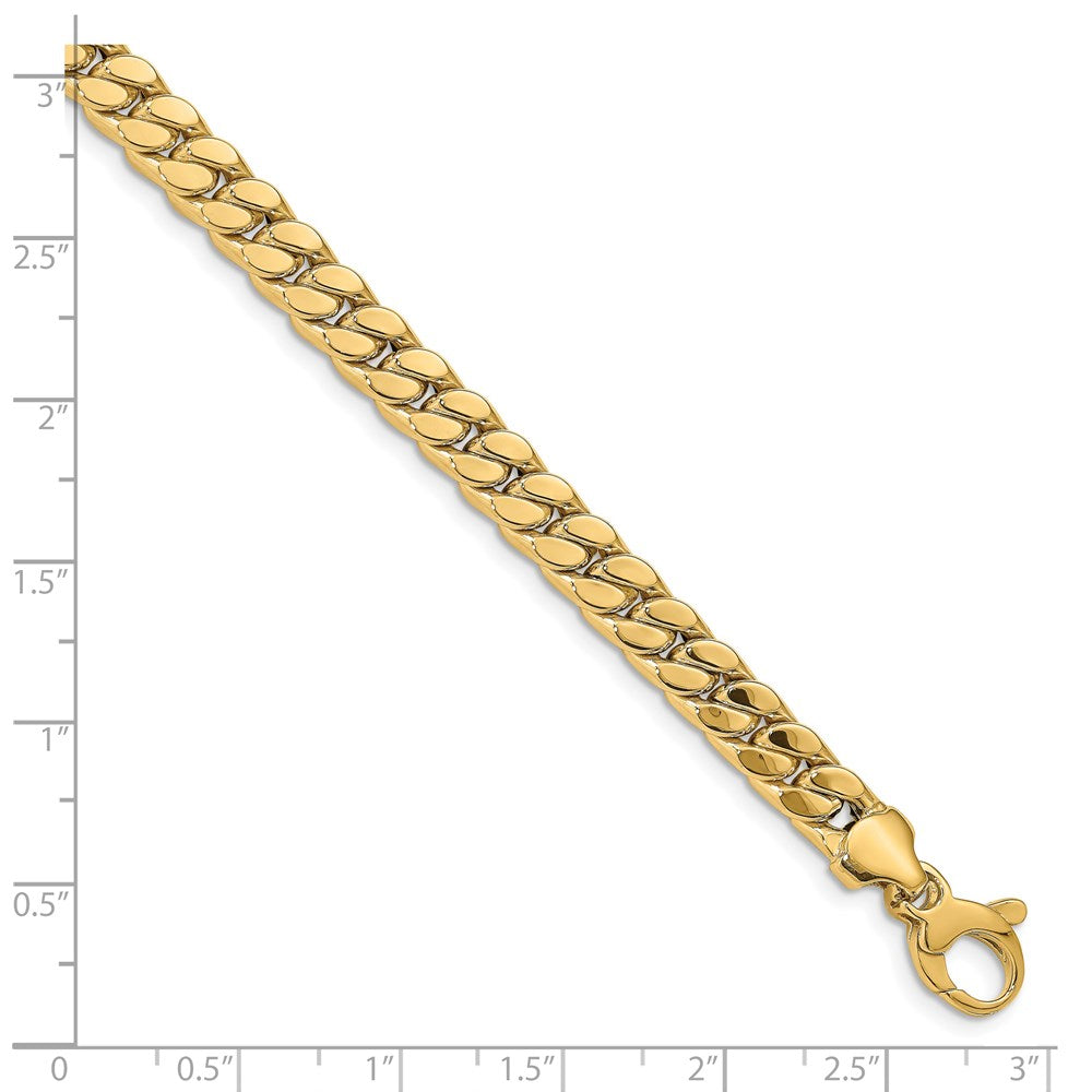 14k Men's Polished 6.25mm Curb 8.5 inch Bracelet