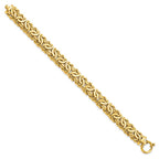 14K Polished Fancy Link 7.5 inch Bracelet
