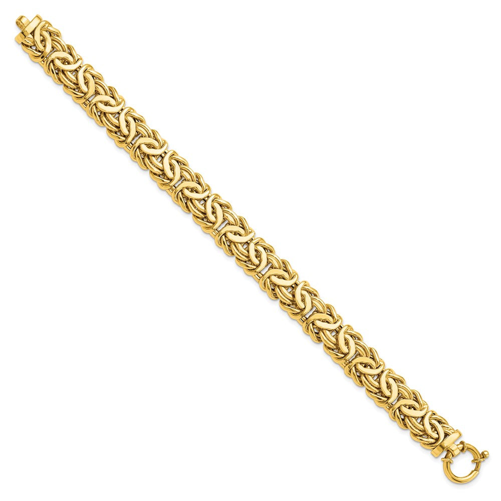 14K Polished Fancy Link 7.5 inch Bracelet