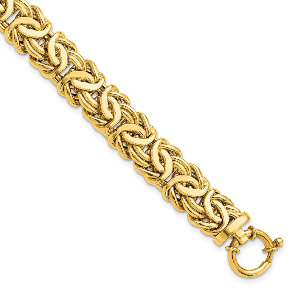 14K Polished Fancy Link 7.5 inch Bracelet