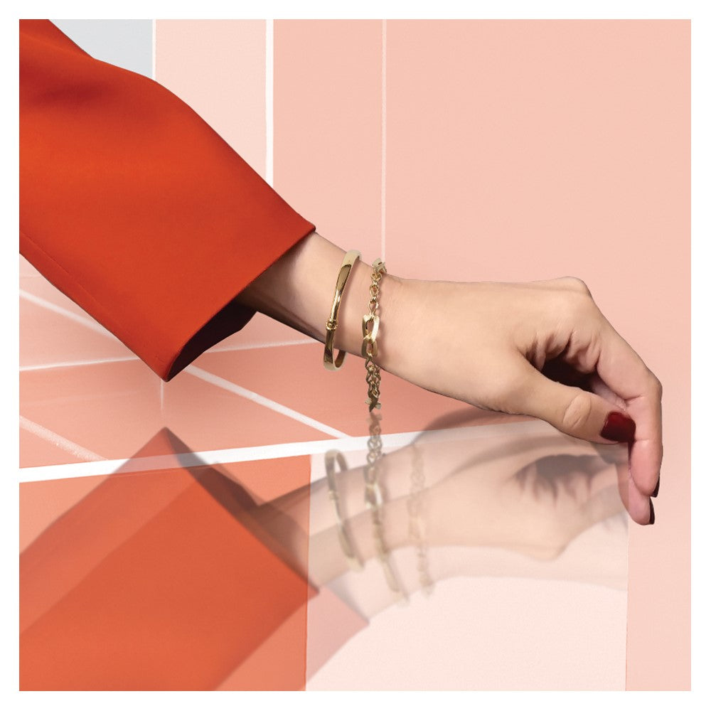 14K Polished Hinged Bangle