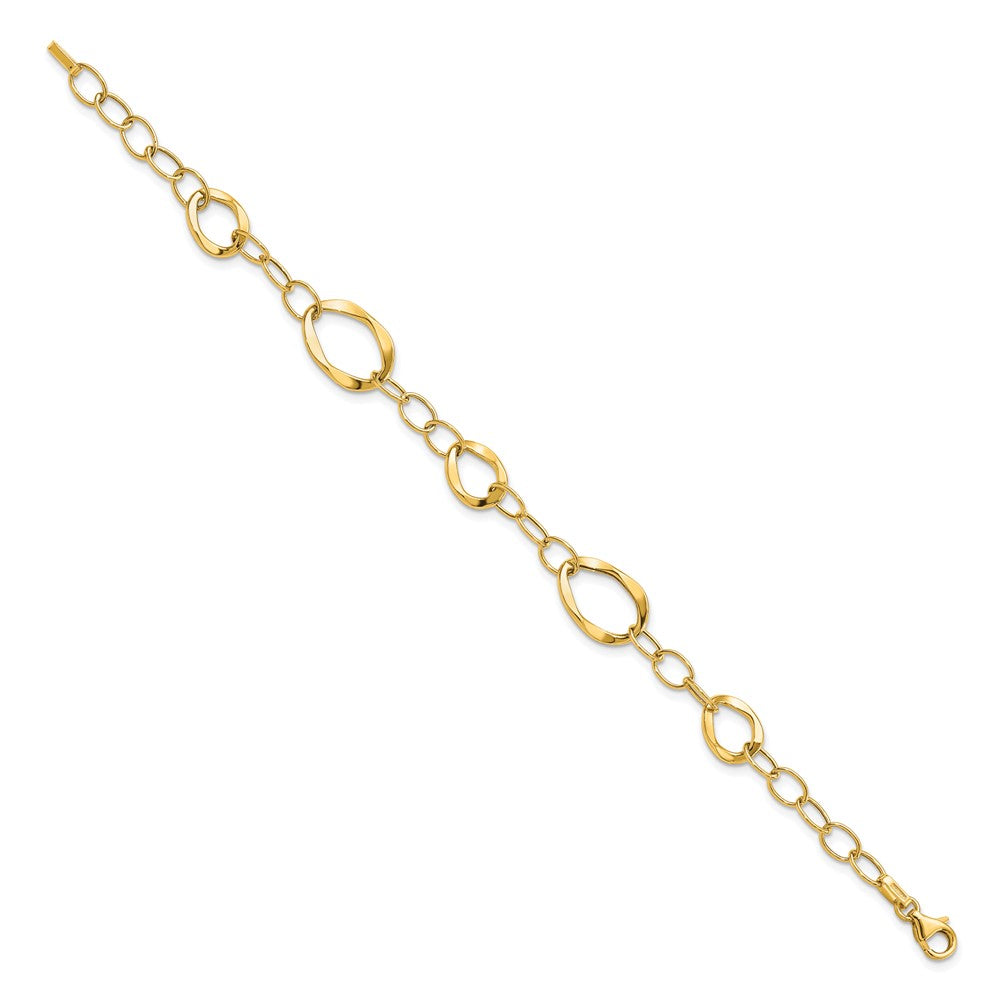 14K Polished Fancy Link 7.25 inch Bracelet