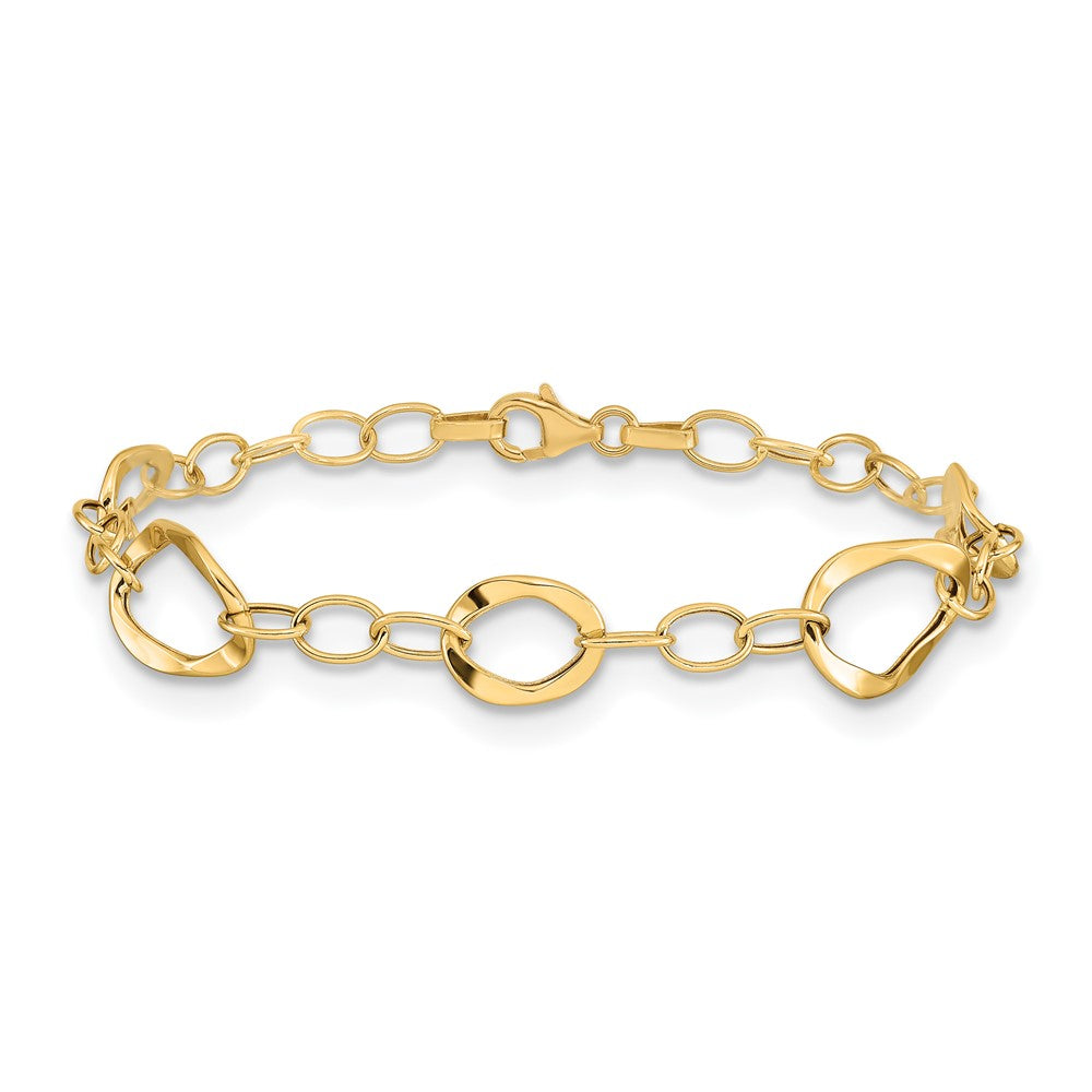 14K Polished Fancy Link 7.25 inch Bracelet