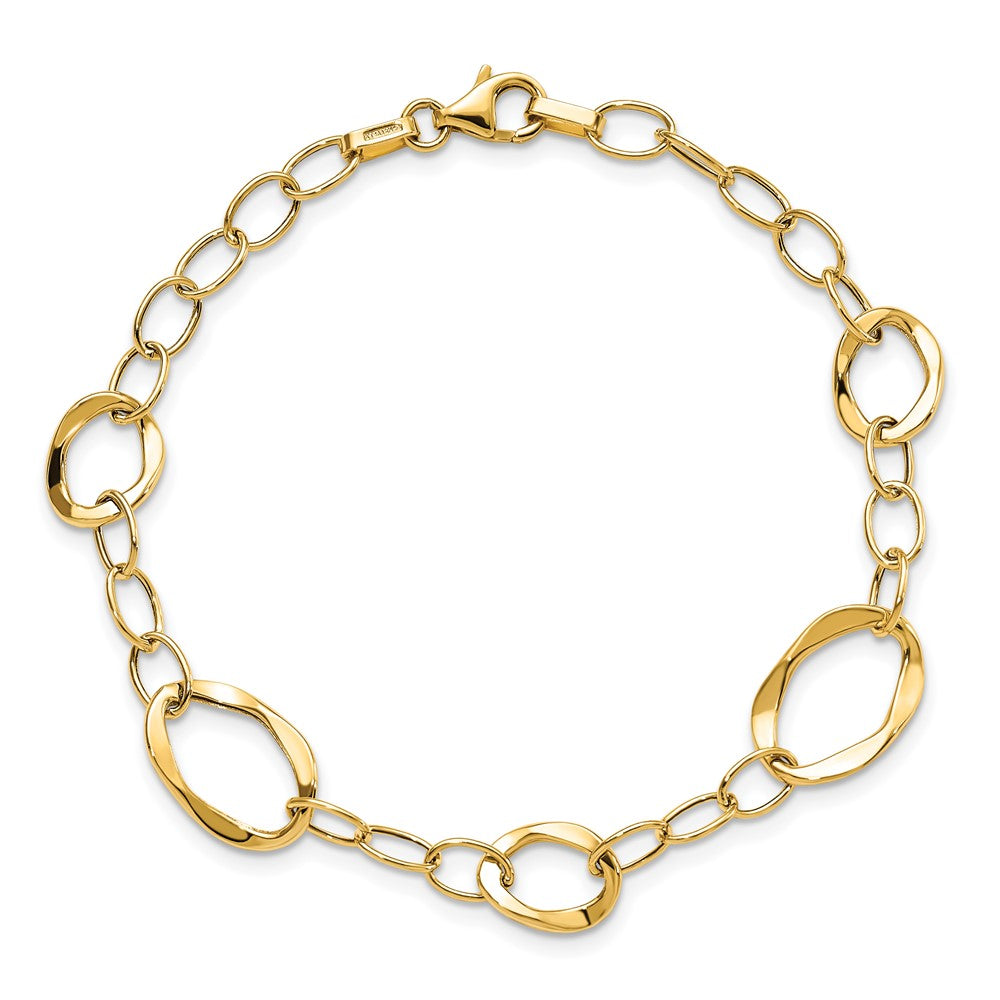 14K Polished Fancy Link 7.25 inch Bracelet