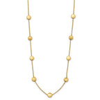14K Polished and Satin Beaded Necklace
