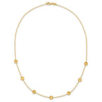 14K Polished and Satin Beaded Necklace