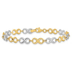 14K Two-tone Polished Infinity Link 7.25 inch Bracelet