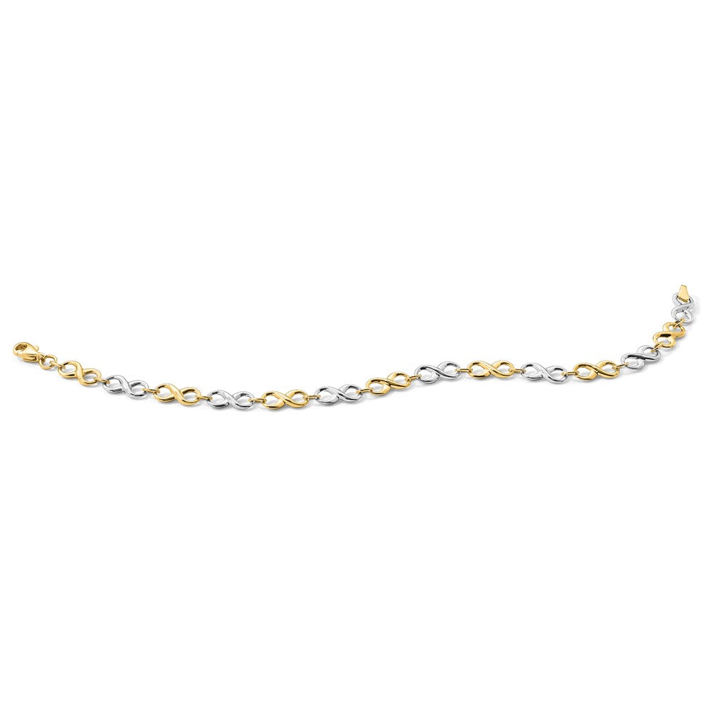 14K Two-tone Polished Infinity Link 7.25 inch Bracelet
