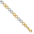 14K Two-tone Polished Infinity Link 7.25 inch Bracelet