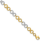 14K Two-tone Polished Infinity Link 7.25 inch Bracelet