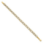 14K Two-tone Polished Fancy Link 7.25 inch Bracelet