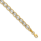 14K Two-tone Polished Fancy Link 7.25 inch Bracelet