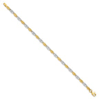 14K Two-tone Polished Fancy Link 7.25 inch Bracelet