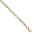 14K Two-tone Polished Fancy Link 7.25 inch Bracelet