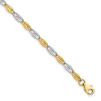 14K Two-tone Polished Fancy Link 7.25 inch Bracelet