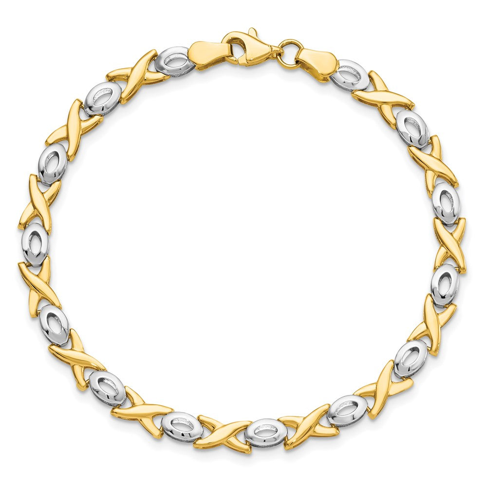 14K Two-tone Polished 7.25 inch Bracelet