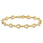 14K Polished 6.0mm Fancy Link 7. 5 inch Bracelet