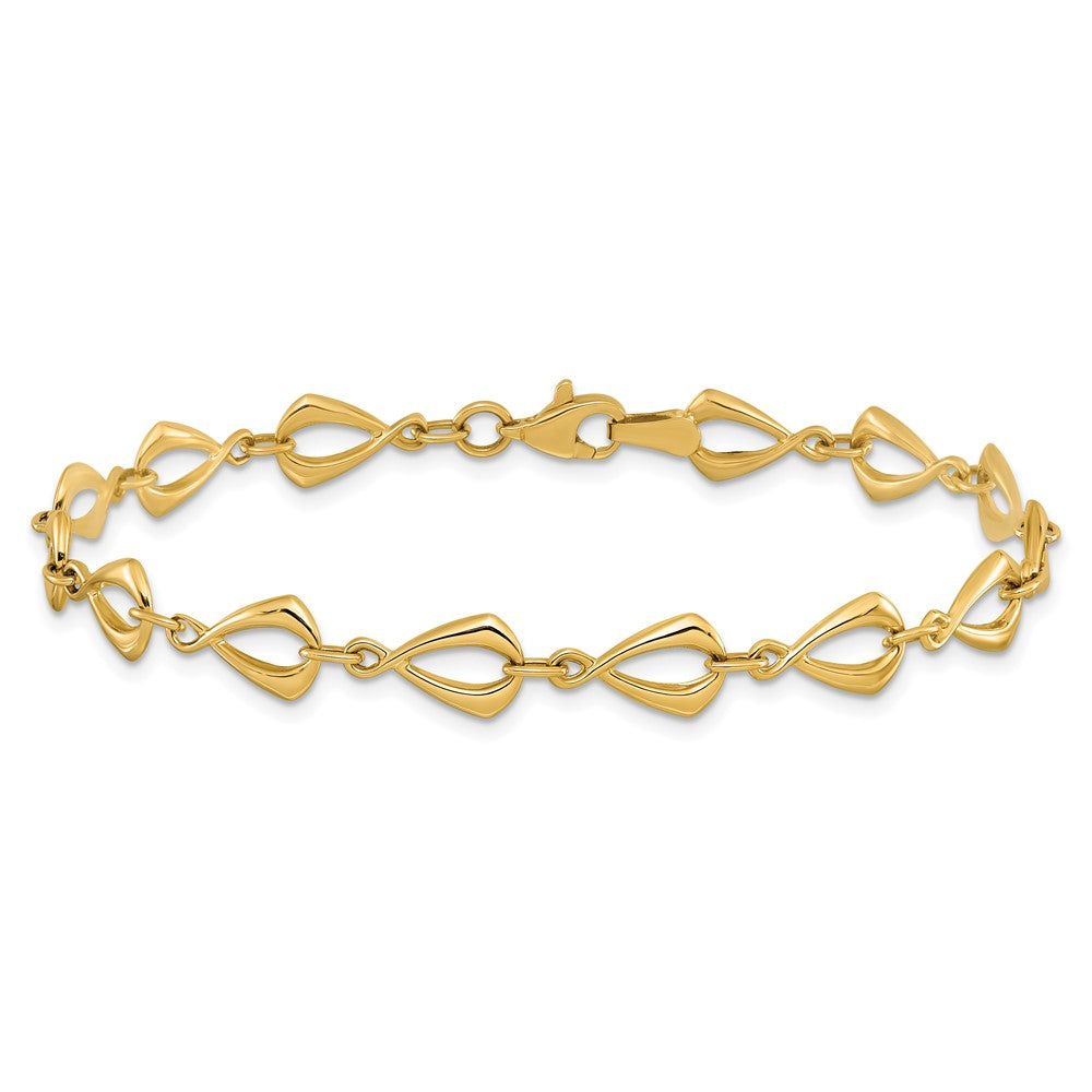 14K Polished 6.0mm Fancy Link 7. 5 inch Bracelet