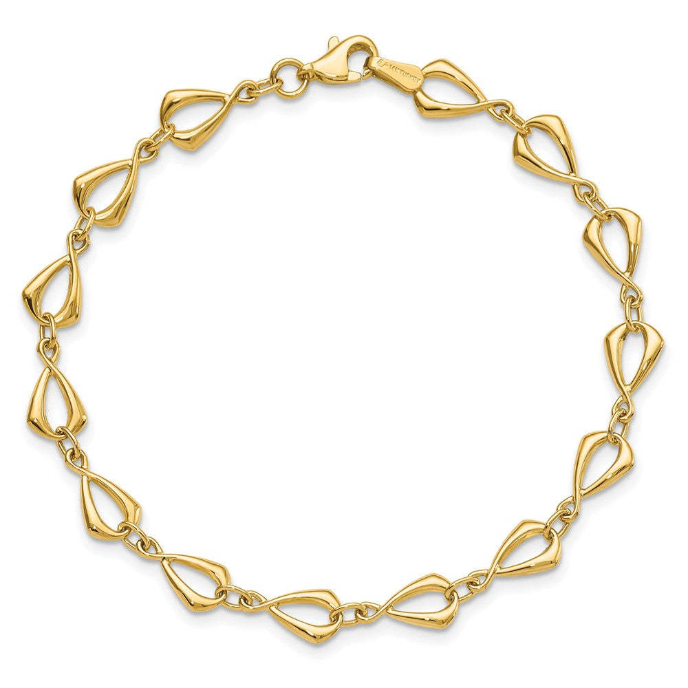 14K Polished 6.0mm Fancy Link 7. 5 inch Bracelet