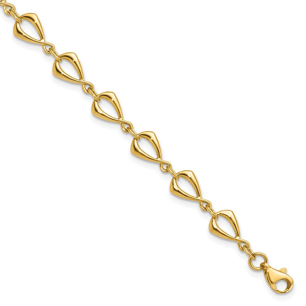 14K Polished 6.0mm Fancy Link 7. 5 inch Bracelet